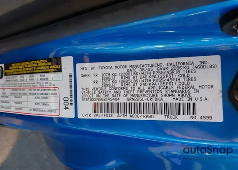 2006 Toyota Tacoma V6 из США, поврежденный, VIN 5TETU22N56Z145484